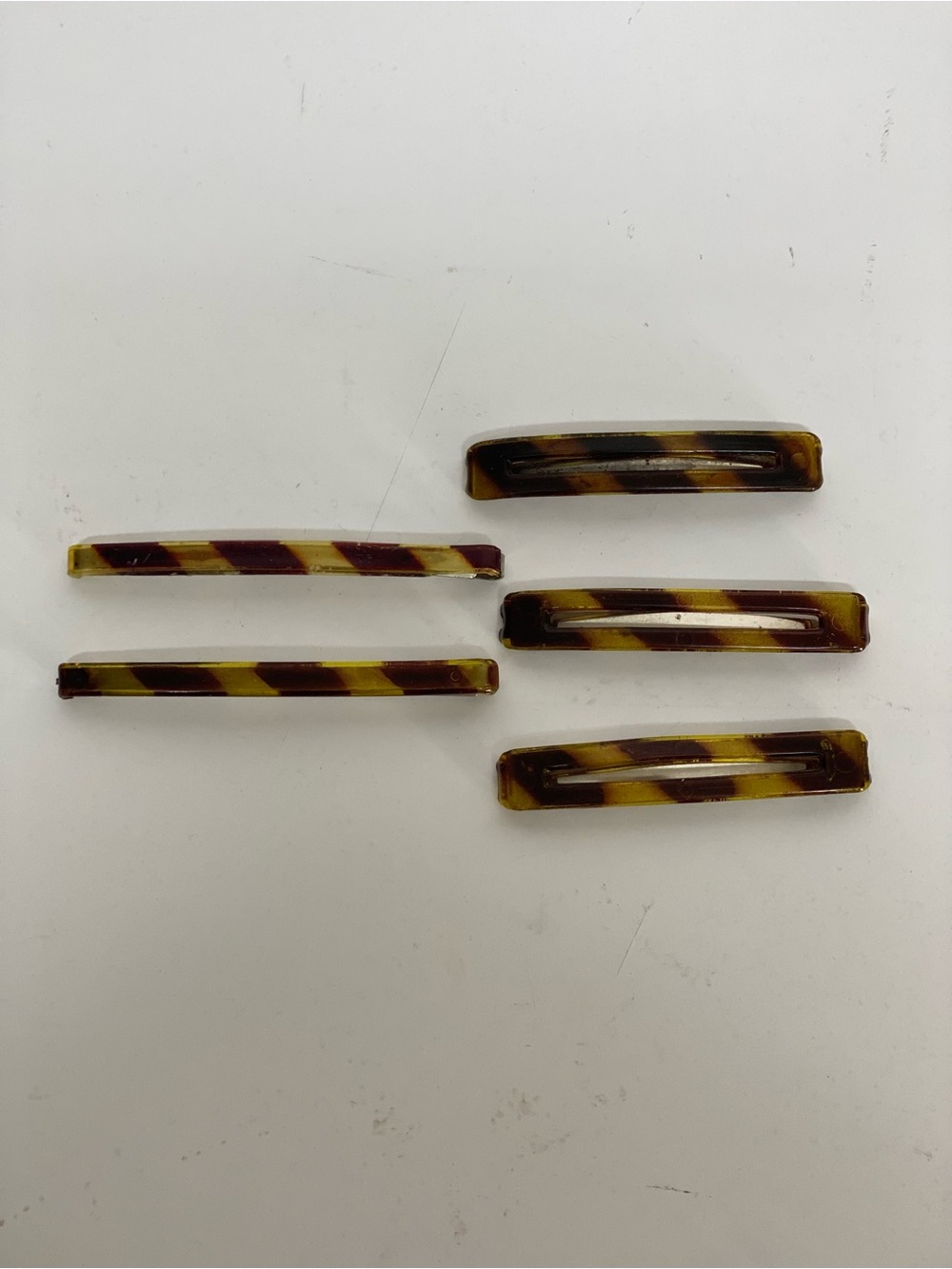 Vintage Goody Stay Tight Clasp Hair Barrettes 5 Mock Tortoise Shell Accessories